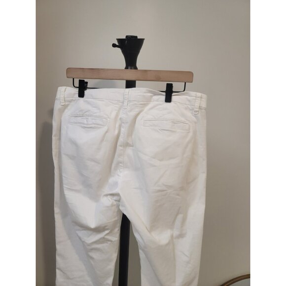 Frank & Eileen Wicklow The Italian Chino Cropped Raw Hem White Twill Pants Sz 10 - Picture 5 of 11